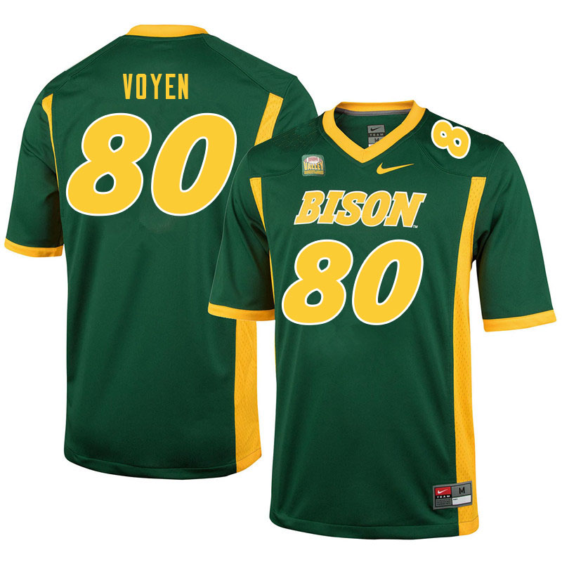 Men #80 Andy Voyen North Dakota State Bison College Football Jerseys Sale-Green